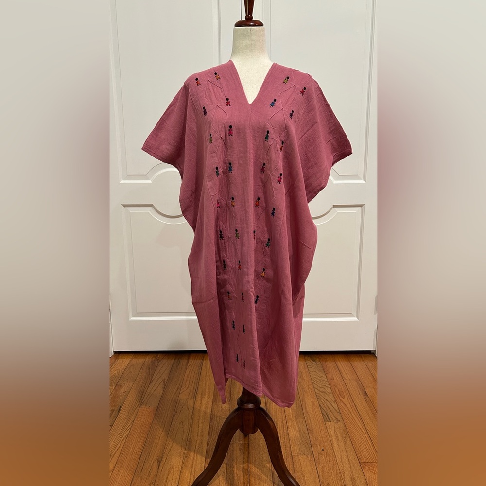 Oaxaca Huipil with Doll from San Melchor Betaza, Boho,Beach Dress.